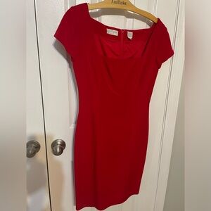 Vintage Red Silk Cocktail Dress (4)